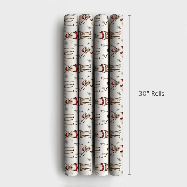 Santa Deer - Wrapping Paper - Aspen & Arlo