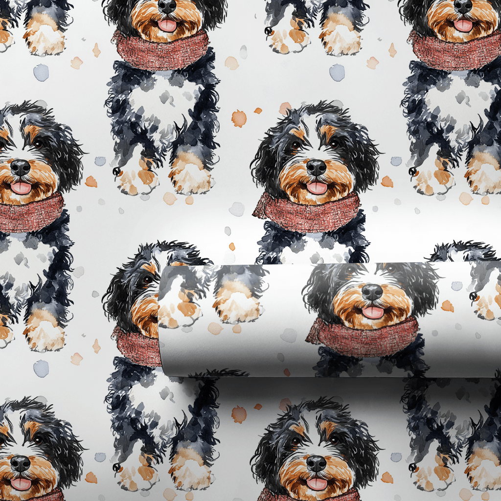 Bundle Up with the Bernedoodle - Wrapping Paper - Aspen & Arlo