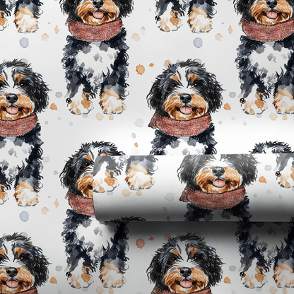 Bundle Up with the Bernedoodle - Wrapping Paper - Aspen & Arlo