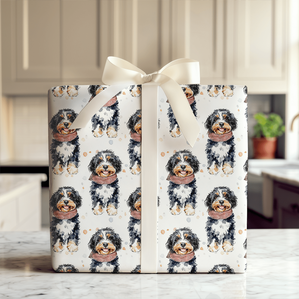 Bundle Up with the Bernedoodle - Wrapping Paper - Aspen & Arlo