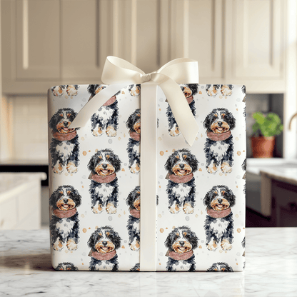 Bundle Up with the Bernedoodle - Wrapping Paper - Aspen & Arlo
