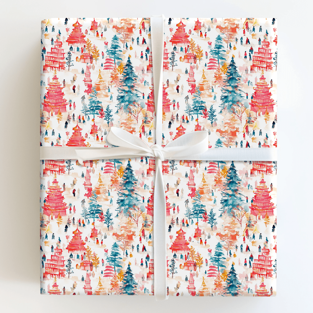 Shinjuku Sleigh Ride - Wrapping Paper - Aspen & Arlo