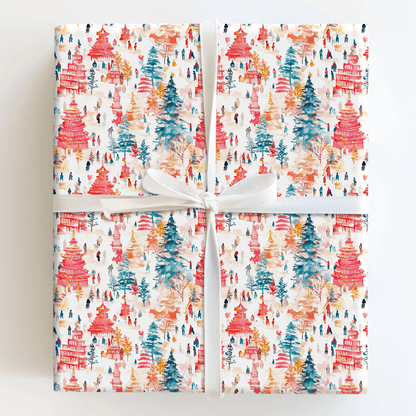 Shinjuku Sleigh Ride - Wrapping Paper - Aspen & Arlo