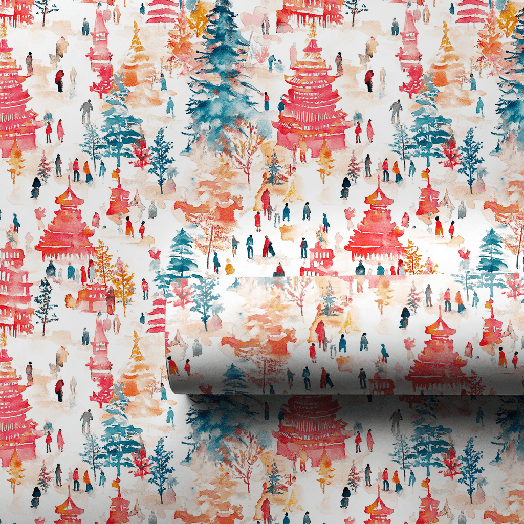 Shinjuku Sleigh Ride - Wrapping Paper - Aspen & Arlo