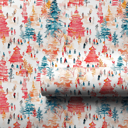 Shinjuku Sleigh Ride - Wrapping Paper - Aspen & Arlo