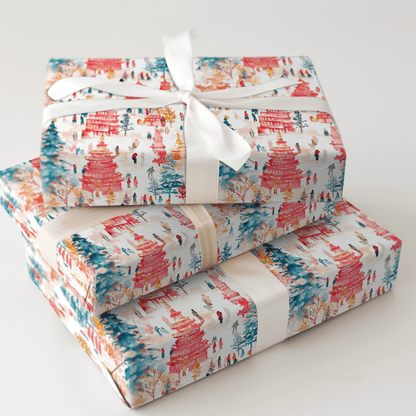 Shinjuku Sleigh Ride - Wrapping Paper - Aspen & Arlo