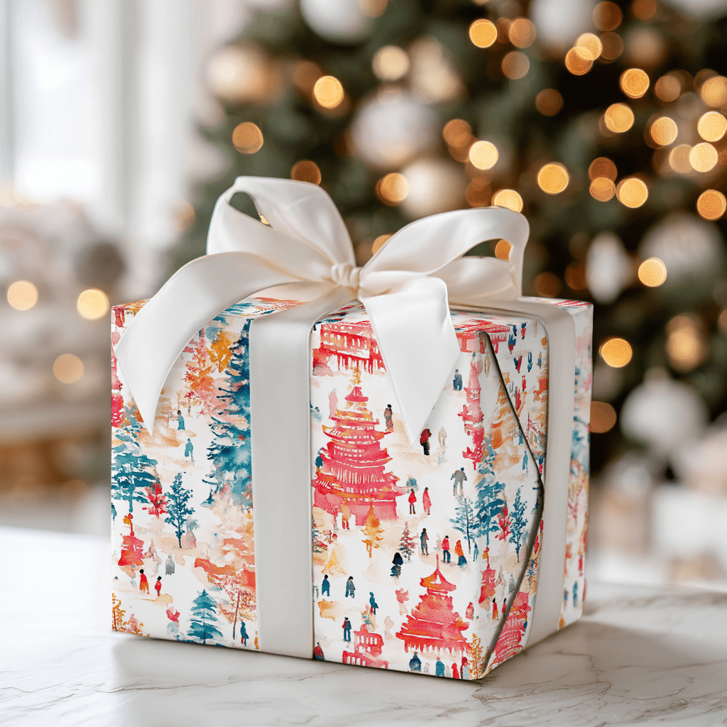 Shinjuku Sleigh Ride - Wrapping Paper - Aspen & Arlo