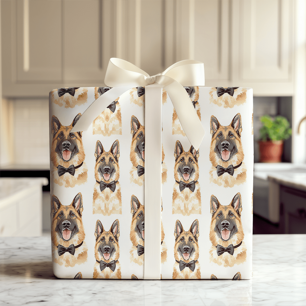 Black Tie with the German Shepherds - Wrapping Paper - Aspen & Arlo