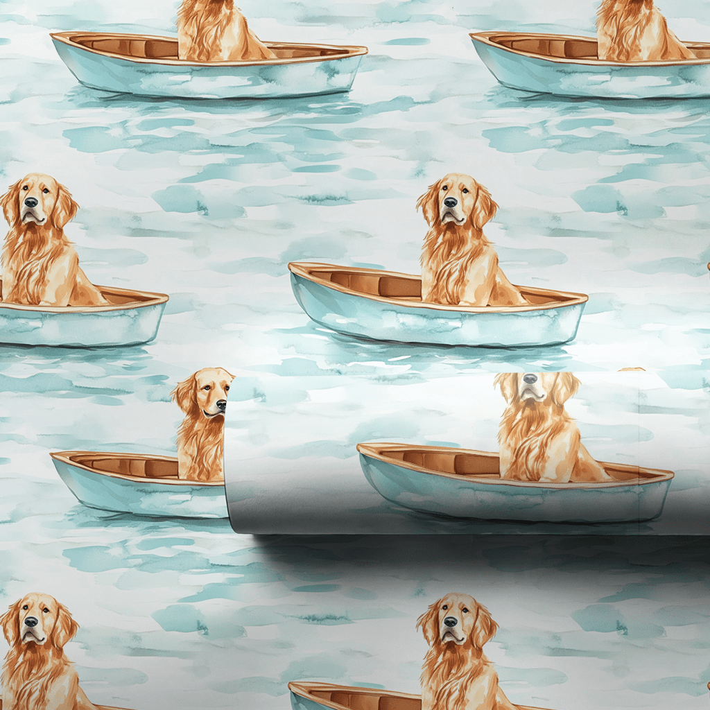 Boat with the Goldens - Wrapping Paper - Aspen & Arlo
