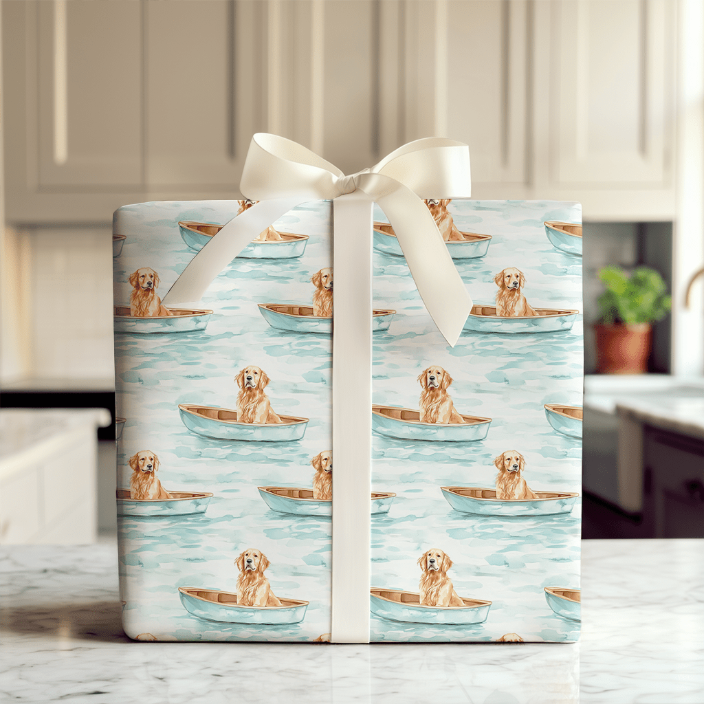 Boat with the Goldens - Wrapping Paper - Aspen & Arlo