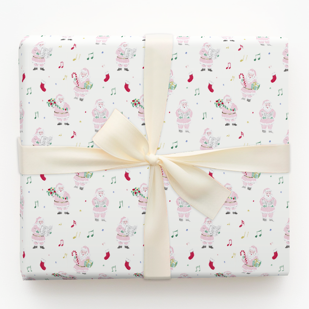 Caroling Pink Santa