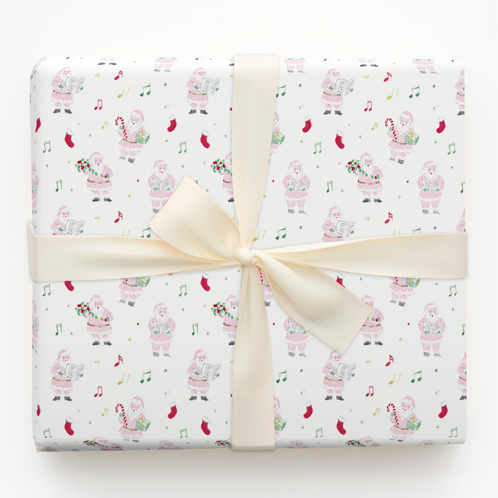 Caroling Pink Santa