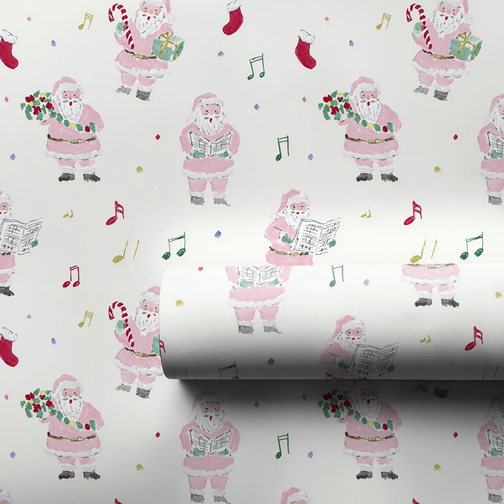 Caroling Pink Santa