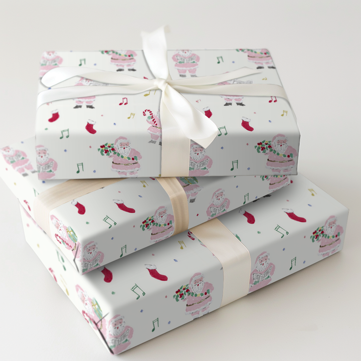 Caroling Pink Santa