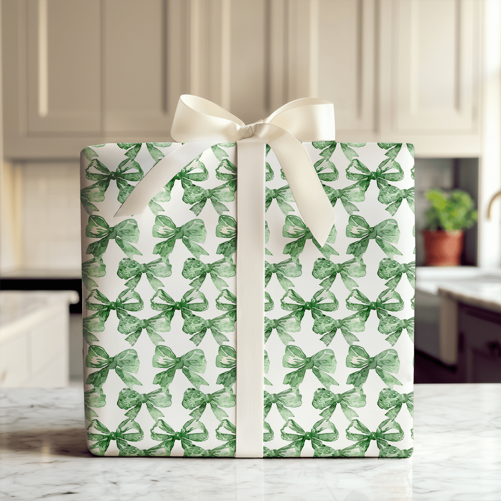 Green Bow - kay of Colors - Wrapping Paper - Aspen & Arlo