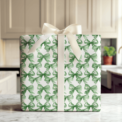 Green Bow - kay of Colors - Wrapping Paper - Aspen & Arlo