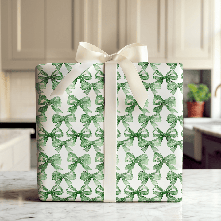 Green Bow - kay of Colors - Wrapping Paper - Aspen & Arlo