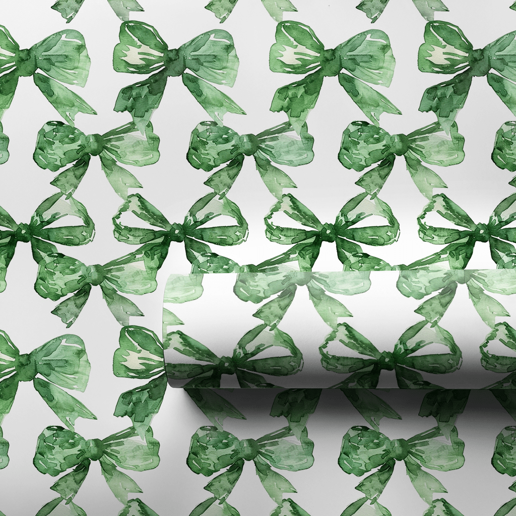 Green Bow - kay of Colors - Wrapping Paper - Aspen & Arlo
