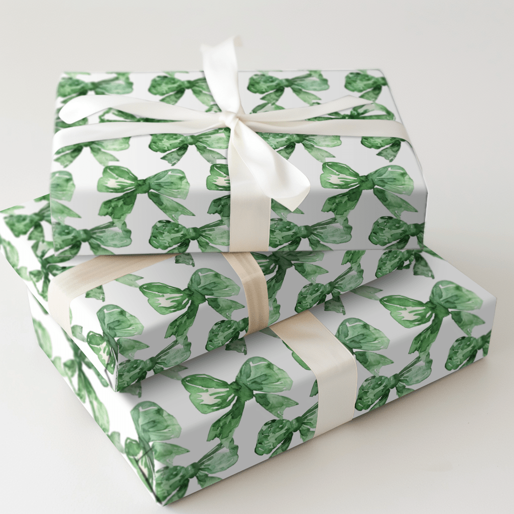 Green Bow - kay of Colors - Wrapping Paper - Aspen & Arlo