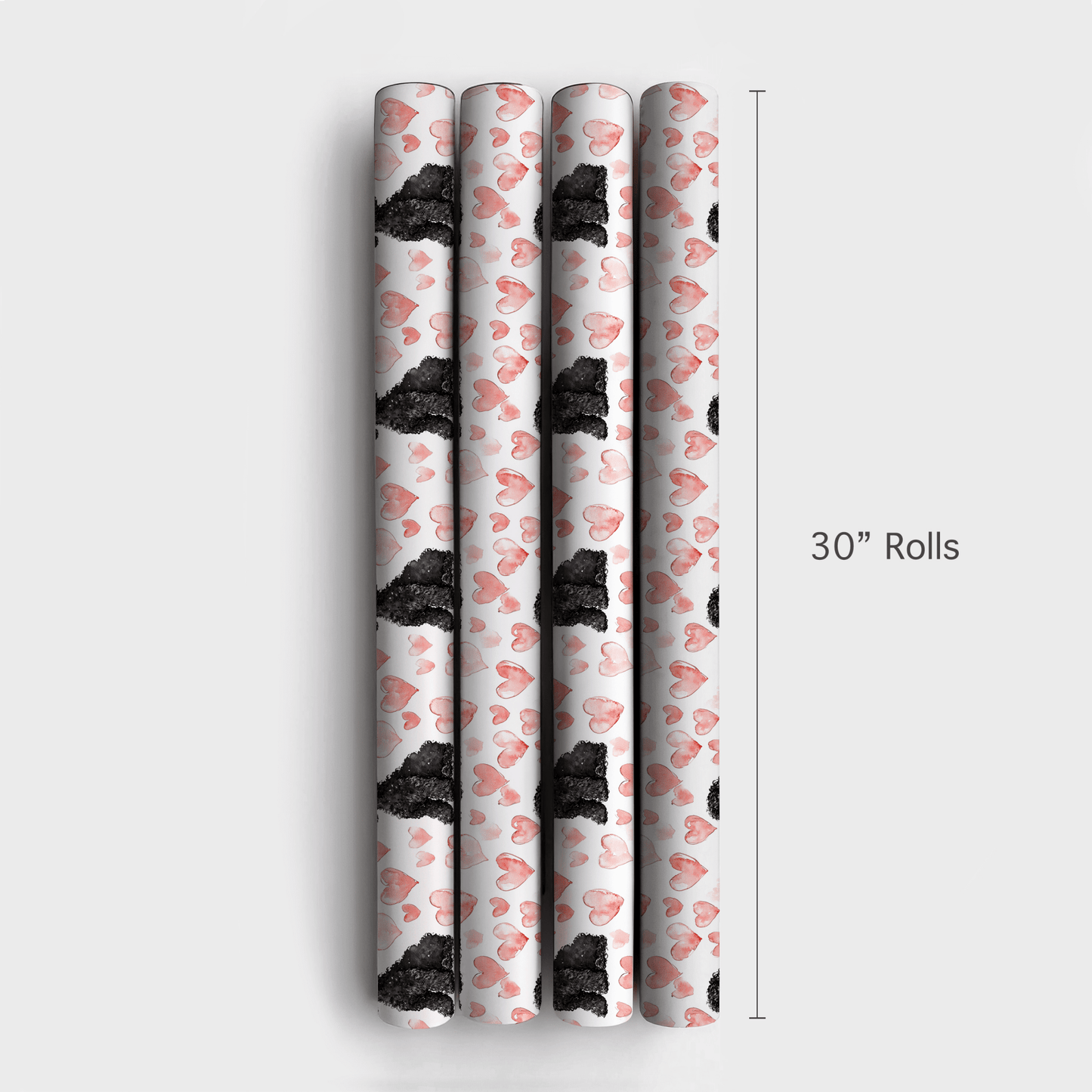 Black Poodle Valentine - Wrapping Paper - Aspen & Arlo