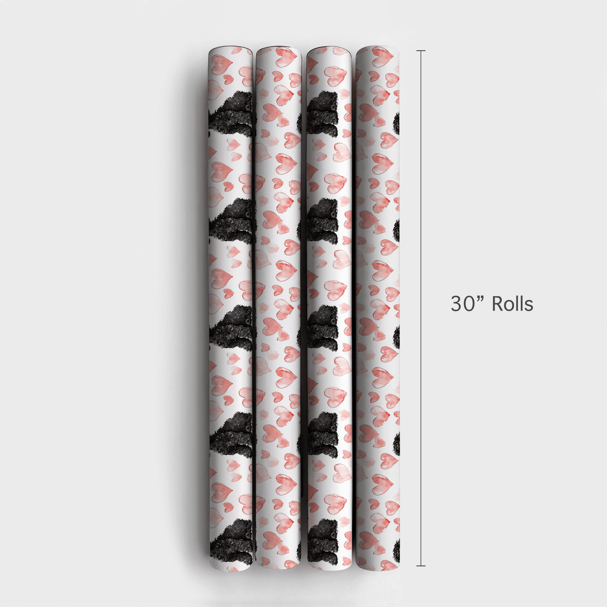 Black Poodle Valentine - Wrapping Paper - Aspen & Arlo