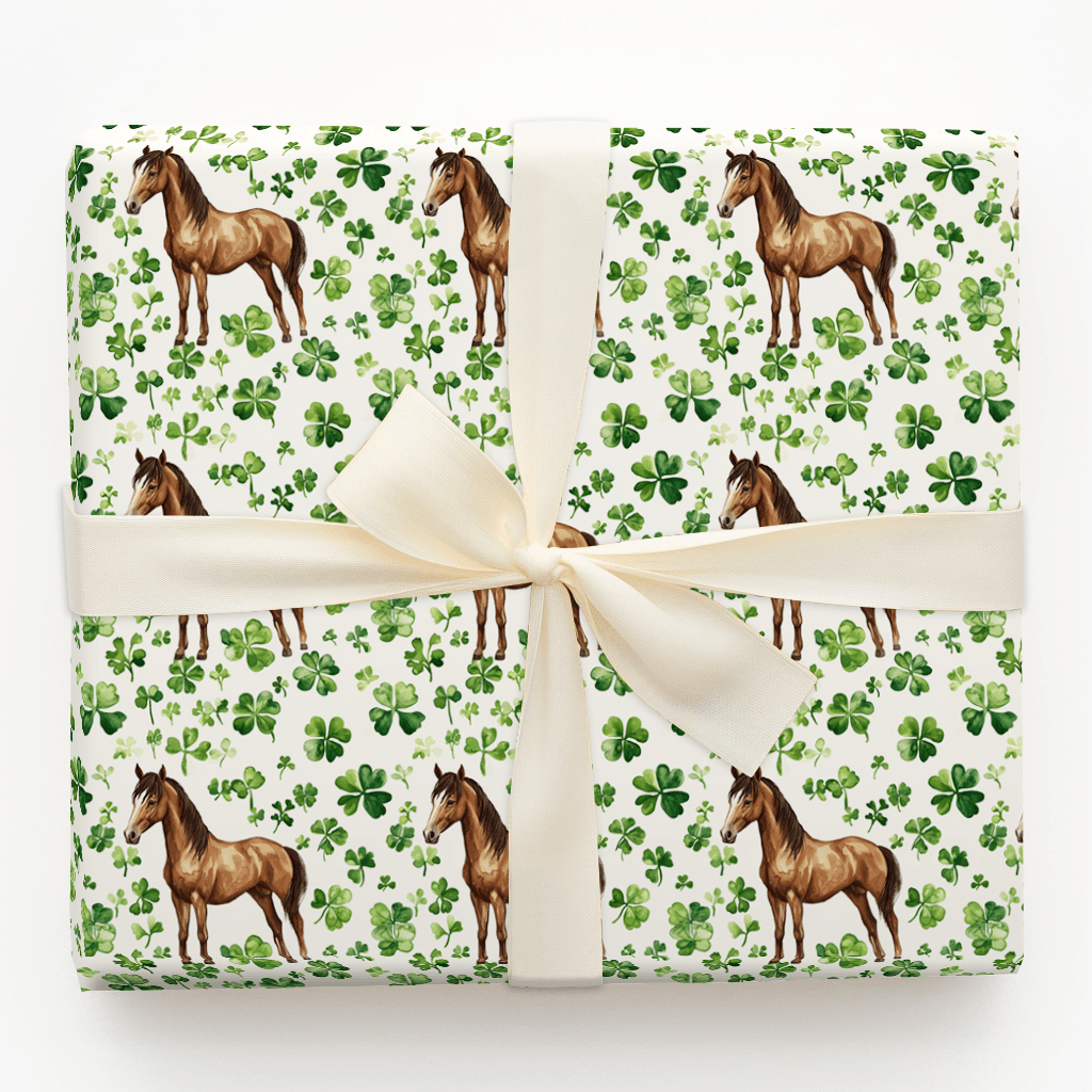 Shamrocks with the Tennessee Walking Horse - Wrapping Paper - Aspen & Arlo