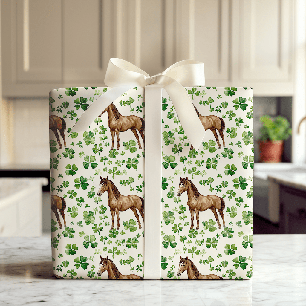 Shamrocks with the Tennessee Walking Horse - Wrapping Paper - Aspen & Arlo