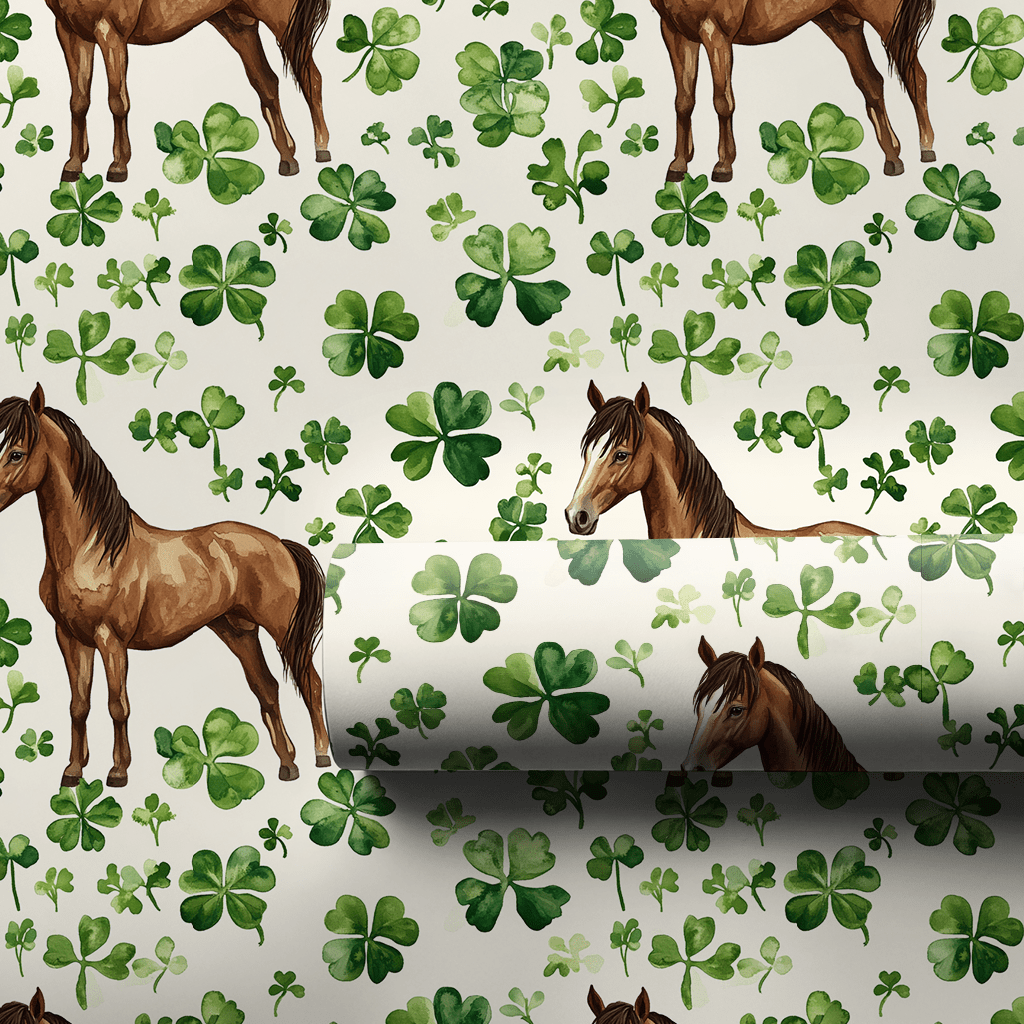 Shamrocks with the Tennessee Walking Horse - Wrapping Paper - Aspen & Arlo