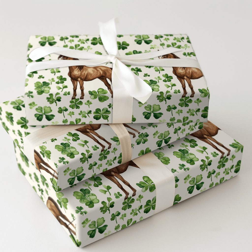 Shamrocks with the Tennessee Walking Horse - Wrapping Paper - Aspen & Arlo