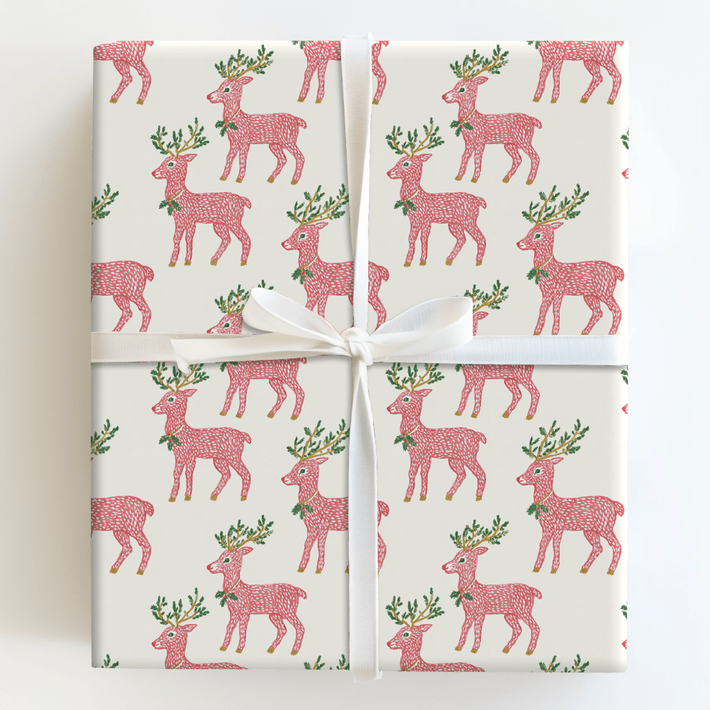 Reindeer in Red - Wrapping Paper - Aspen & Arlo