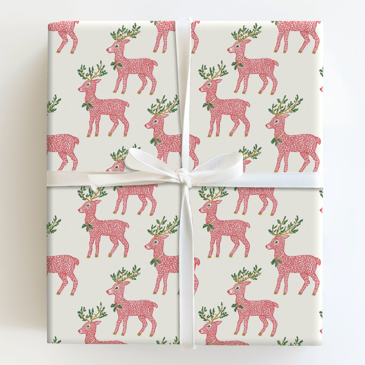 Reindeer in Red - Wrapping Paper - Aspen & Arlo