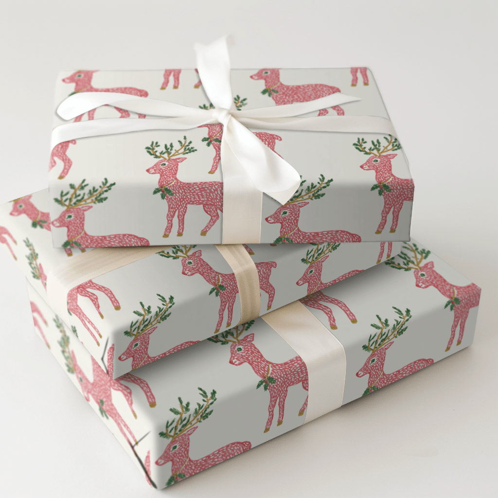 Reindeer in Red - Wrapping Paper - Aspen & Arlo