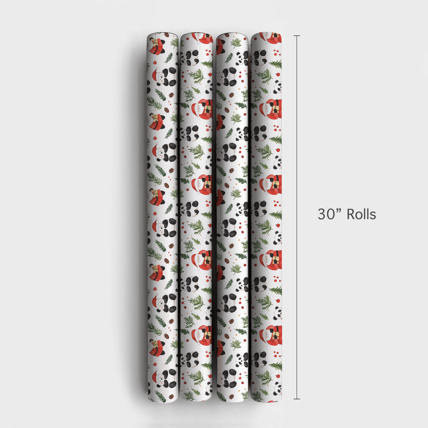 Santa's Panda Bear - Wrapping Paper - Aspen & Arlo