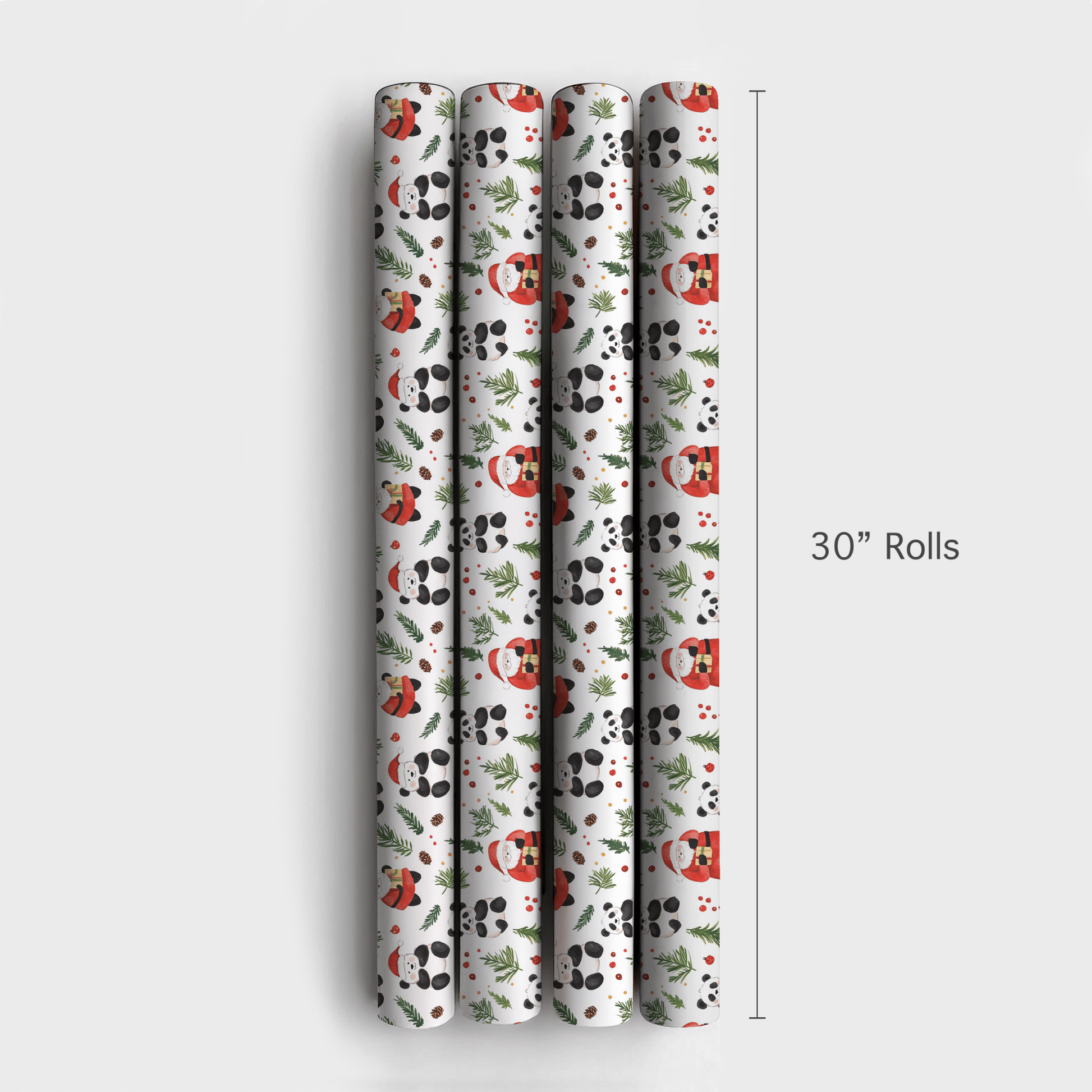 Santa's Panda Bear - Wrapping Paper - Aspen & Arlo