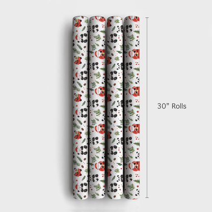 Santa's Panda Bear - Wrapping Paper - Aspen & Arlo