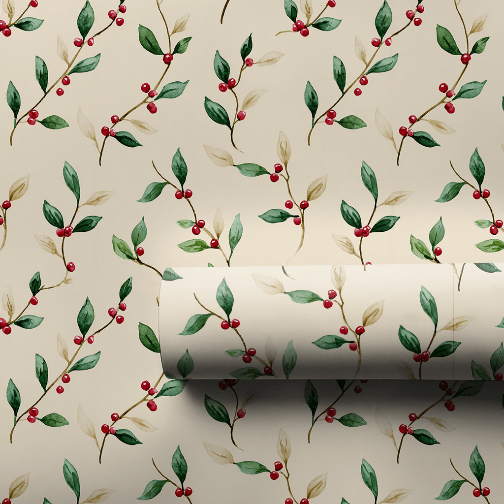 Holly Beauty - Wrapping Paper - Aspen & Arlo