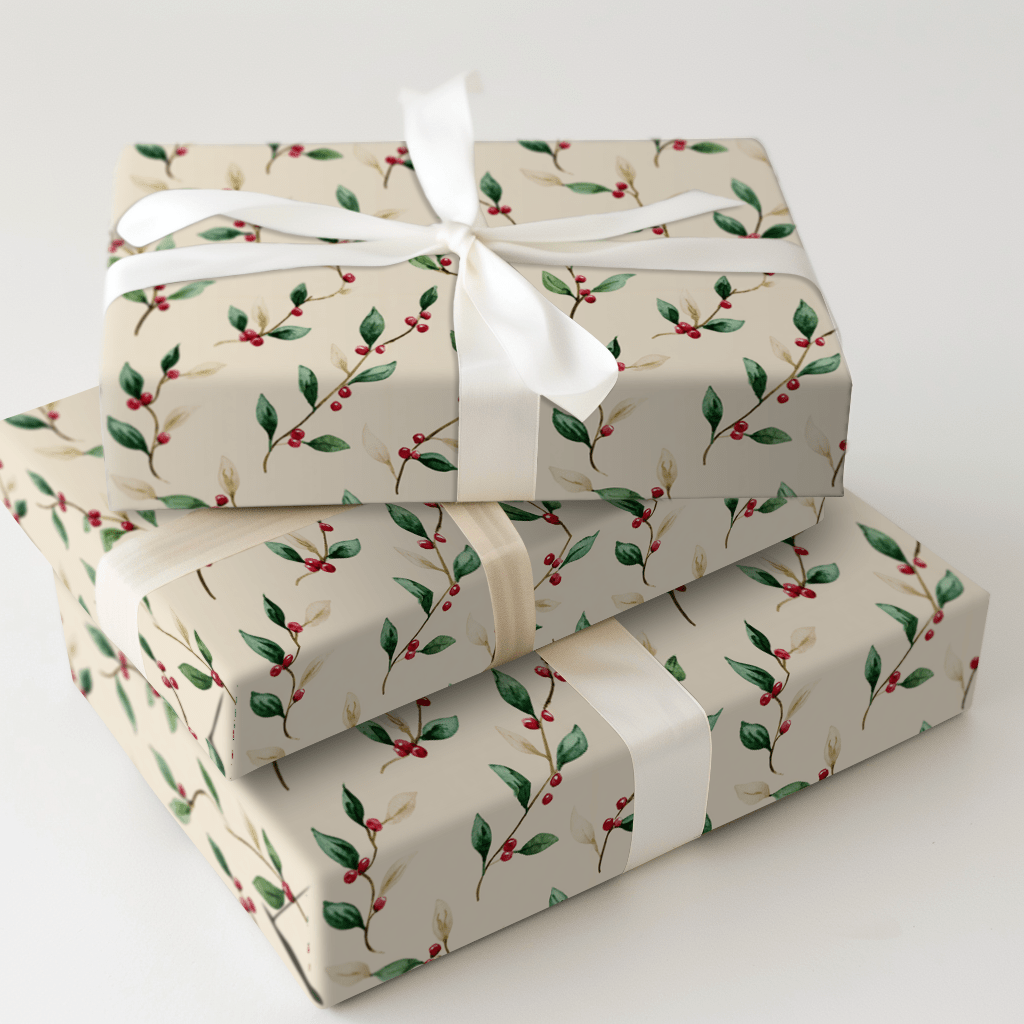Holly Beauty - Wrapping Paper - Aspen & Arlo
