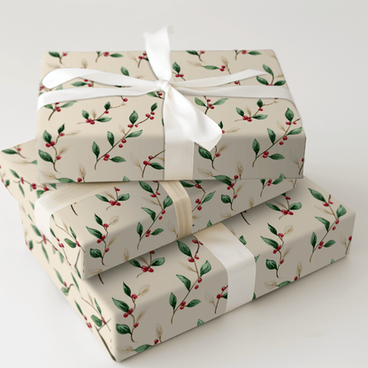 Holly Beauty - Wrapping Paper - Aspen & Arlo
