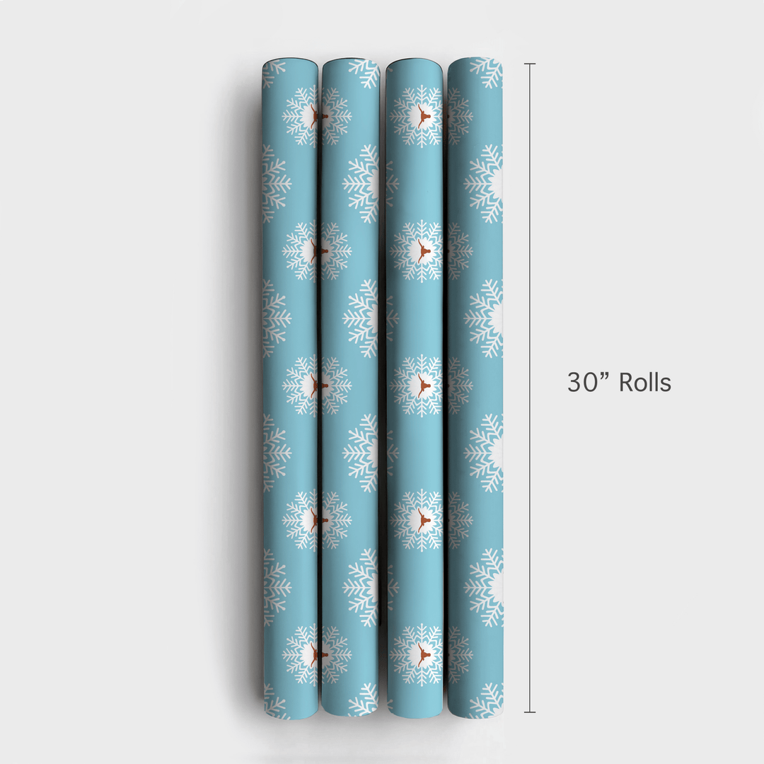 Longhorn Snowflake - Wrapping Paper - Aspen & Arlo