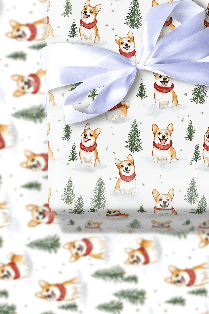 Wintertime Corgi - Wrapping Paper - Aspen & Arlo