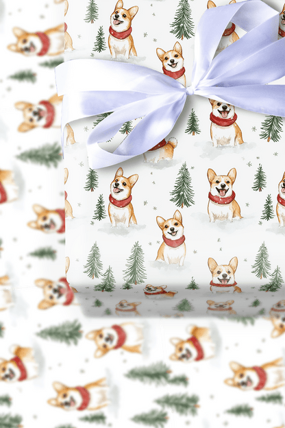 Wintertime Corgi - Wrapping Paper - Aspen & Arlo
