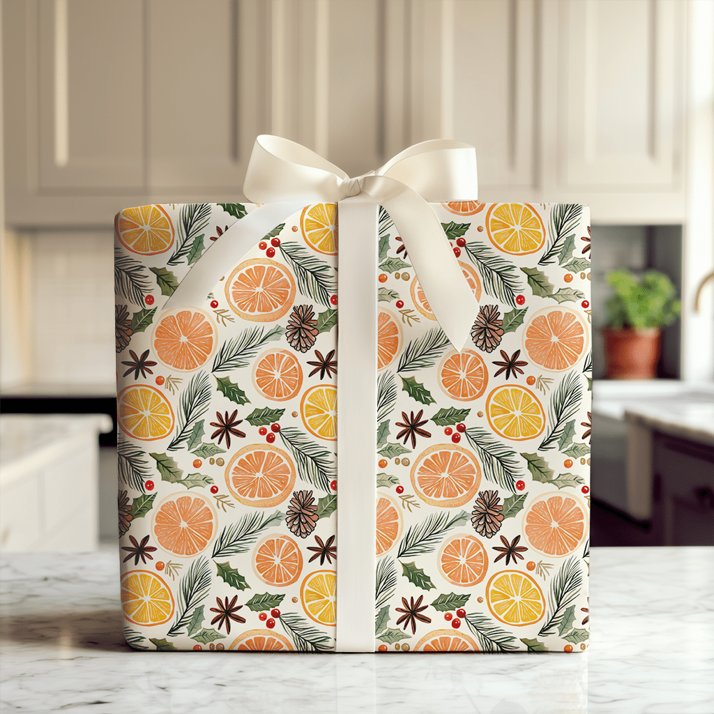 Orange Garland - Wrapping Paper - Aspen & Arlo