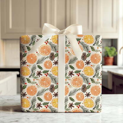 Orange Garland - Wrapping Paper - Aspen & Arlo