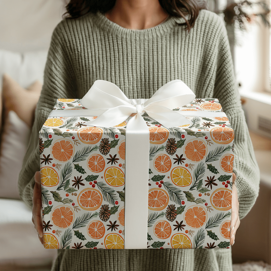 Orange Garland - Wrapping Paper - Aspen & Arlo
