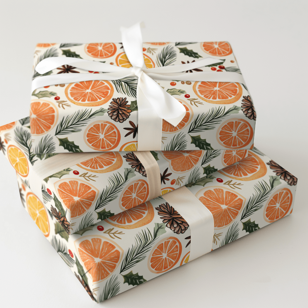 Orange Garland - Wrapping Paper - Aspen & Arlo