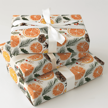 Orange Garland - Wrapping Paper - Aspen & Arlo