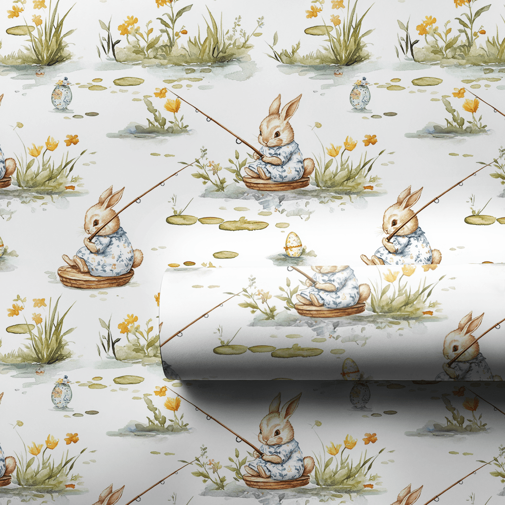 Hook Line and Bunny - Wrapping Paper - Aspen & Arlo