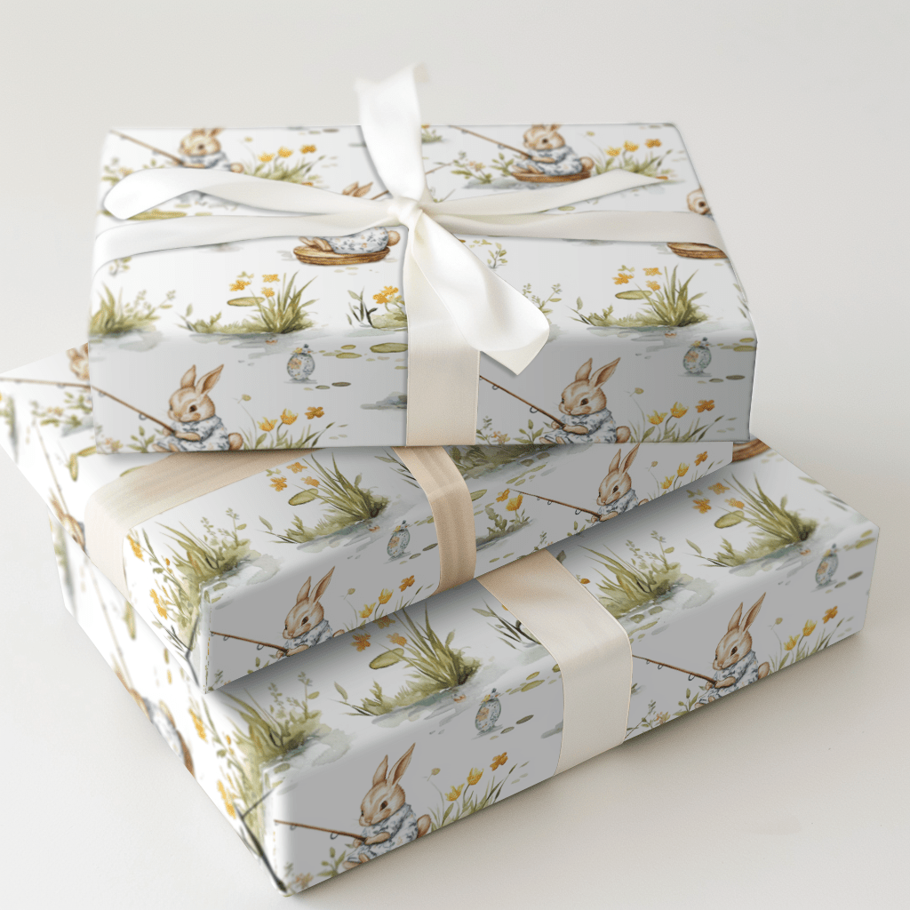 Hook Line and Bunny - Wrapping Paper - Aspen & Arlo