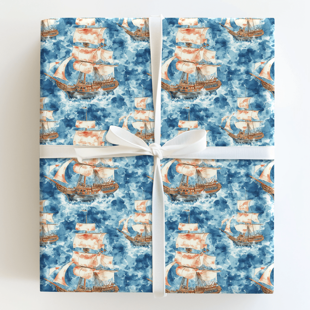 Sails of Gold - Wrapping Paper - Aspen & Arlo