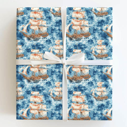 Sails of Gold - Wrapping Paper - Aspen & Arlo